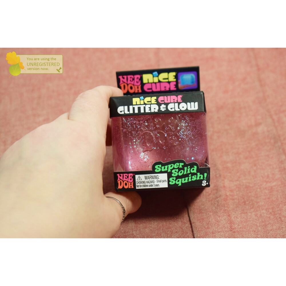 NeeDoh Nice Cube Glitter and Glow Pink - Picture 2 of 8
